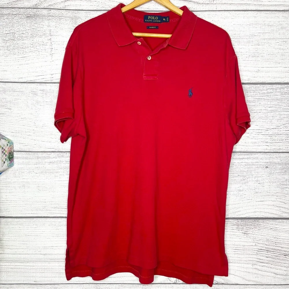 Polo by Ralph Lauren Men's Red Polo Shirt Size XL Custom Fit